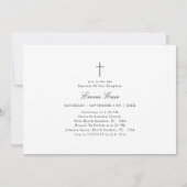 Baby Foto Zwart & Wit Geslachtsneutrale Doop Kaart (Achterkant)