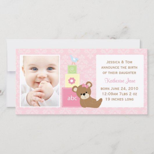 Baby Fotoaankondiging Aankondiging (Voorkant)