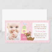 Baby Fotoaankondiging Aankondiging (Voorkant / Achterkant)