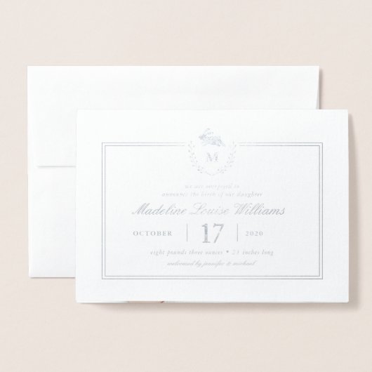 BABY FOTOAANKONDIGING | Minimalistische Bunny Folie Kaarten (Voorkant met envelop)