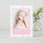 BABY FOTOAANKONDIGING | Pastel Mon en sterren Feestdagenkaart (Staand voorkant)