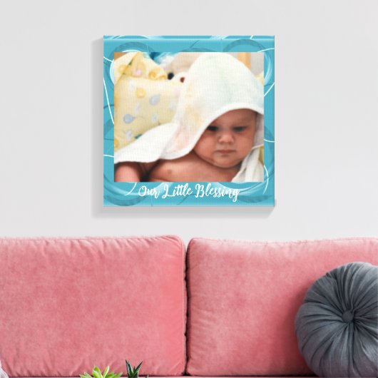 Baby Fotoblauw Abstract Lijst Canvas afdrukken (Insitu (Woonkamer))