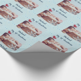 Baby FOTOCADEAU - 1e kerst Sneeuwvlokken Cadeaupapier