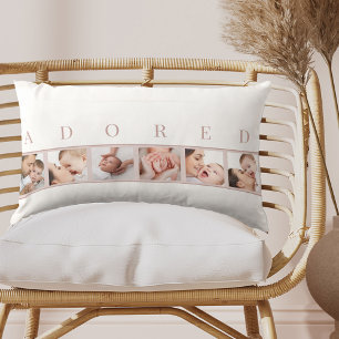 Baby Fotocollage ADORED Roze en Wit Kussen