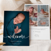 Baby Fotocollage Elegante Naam Script Geboorte Aankondiging