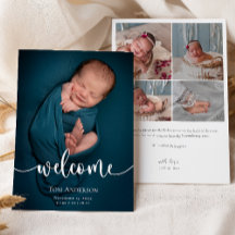 Baby fotocollage Elegante Naam Script Geboorte