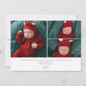 Baby Fotocollage Elegante Naam Script Geboorte Ann Aankondiging (Achterkant)