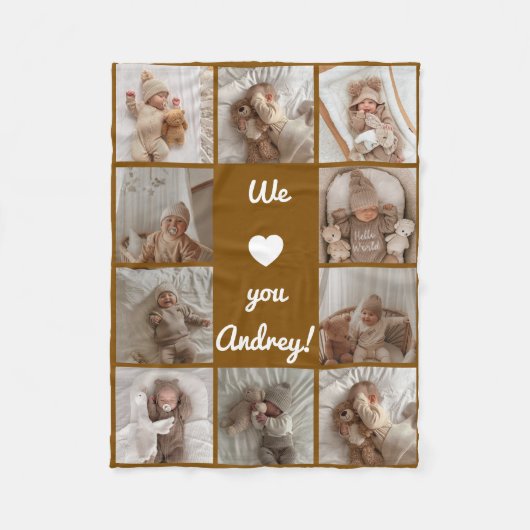 Baby fotocollage fleece deken (Voorkant)