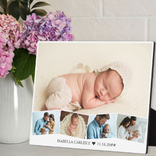Baby fotocollage met zigzag fotostrook fotoplaat