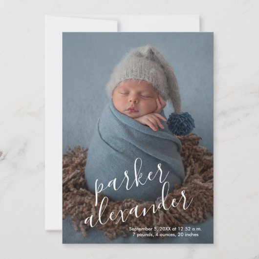 Baby Fotocollage Moderne Geboorte Aankondiging (Voorkant)