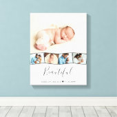 Baby Fotocollage Zigzag Afbeelding Strip Aangepast Canvas Afdruk (Insitu (Houten vloer))