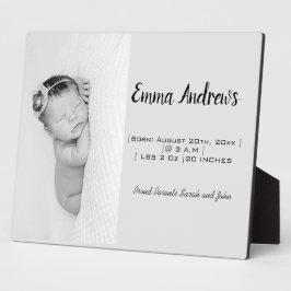 Baby Fotonaam geboorte op maat Fotoplaat