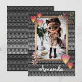 Baby fotopoppen, poppen, gepersonaliseerd, hobby a aankondiging (Voorkant / Achterkant)