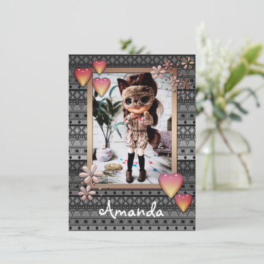 Baby fotopoppen, poppen, gepersonaliseerd, hobby a aankondiging (Staand voorkant)