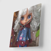 Baby fotopoppen, poppen, gepersonaliseerd, hobby vierkante klok (Hoek)