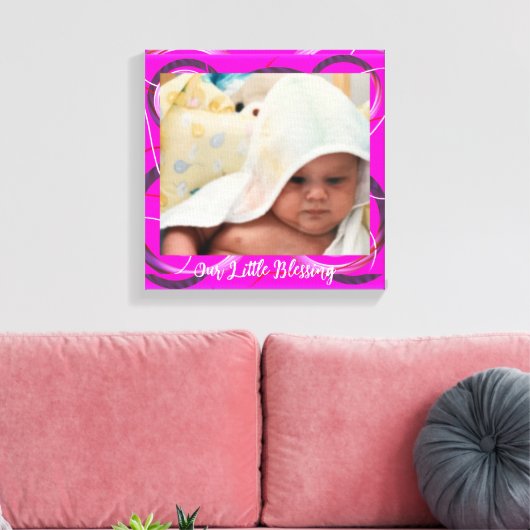 Baby Fotoroze Abstract Lijst Canvas afdrukken (Insitu (Woonkamer))