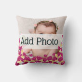 Baby Fotoroze en goudzout Glitter Heart Moderne li Kussen (Achterkant)