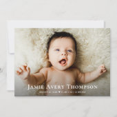 Baby Foto's Dank u Hart Modern Geboorte Aankondiging (Voorkant)