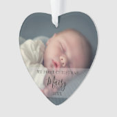 Baby foto's en naam eerste kerstfeestdag ornament (voorkant)