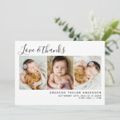 Baby Foto's Liefde & Bedankt Modern Minimalist (Staand voorkant)