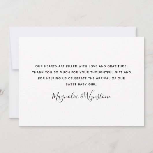 Baby Foto's Liefde & Bedankt Modern Minimalist (Achterkant)