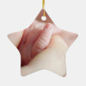 Baby Foto's met eerste kerstster Keramisch Ornament (Achterkant)