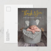 Baby-fotoscript Bedankt Geboorte Aankondigingskaart (Voorkant / Achterkant)