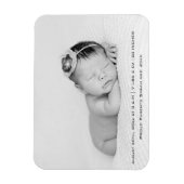 Baby Fotoscriptie geboorte Magneet (Verticaal)