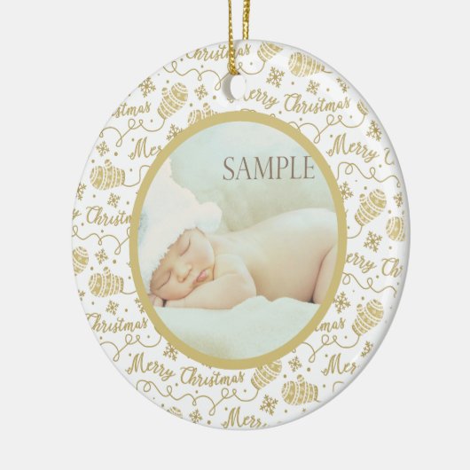 Baby Fotosjabloon beste cadeau ooit Keramisch Ornament (Links)