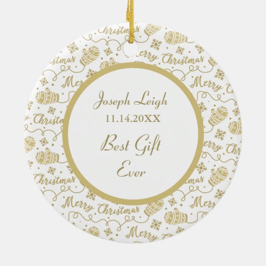 Baby Fotosjabloon beste cadeau ooit Keramisch Ornament (Achterkant)