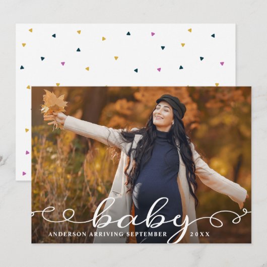 Baby | Fotozwangerschapsaankondiging Aankondiging (Voorkant / Achterkant)