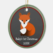 Baby Fox 1 kerstfoto Lijst Keramisch Ornament (Links)