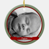 Baby Fox 1 kerstfoto Lijst Keramisch Ornament (Achterkant)