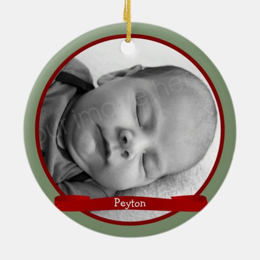 Baby Fox 1 kerstfoto Lijst Keramisch Ornament (Achterkant)