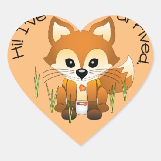 Baby Fox Aankondiging Sticker (Voorkant)