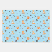 Baby Fox Animal Sleeping Paw Prints Tracks Inpakpapier Vel (Voorkant 2)