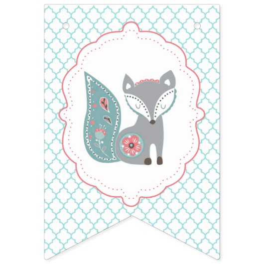 Baby Fox Baby shower Bunting Banner (Eerste vlag)