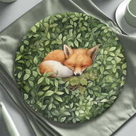 Baby Fox Baby shower grillige Waterverf Papieren Bordje