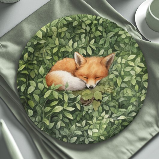 Baby Fox Baby shower grillige Waterverf Papieren Bordje