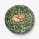 Baby Fox Baby shower grillige Waterverf Papieren Bordje (Voorkant)