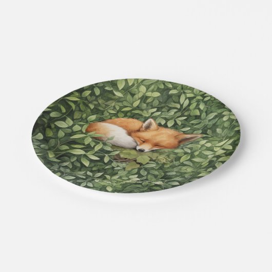 Baby Fox Baby shower grillige Waterverf Papieren Bordje (Gekanteld)