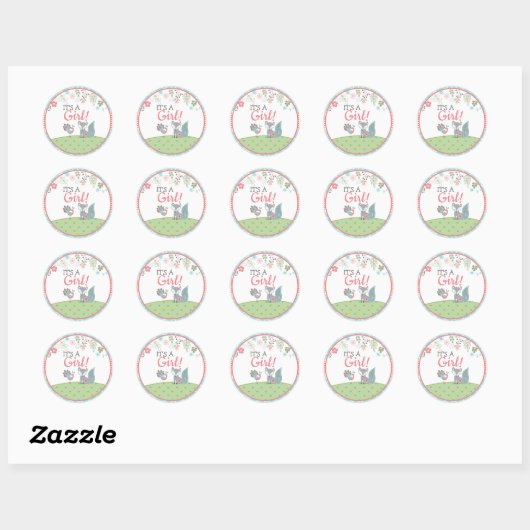 Baby Fox Baby shower Stickers (Vel)