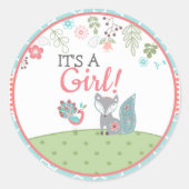 Baby Fox Baby shower Stickers (Voorkant)