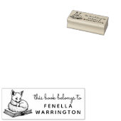 Baby Fox Book Nook Ex Libris Stamp Rubberstempel (Gestempeld)