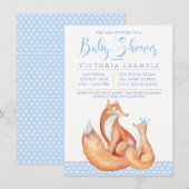 Baby Fox Boy Fox Baby Shower Uitnodigingen (Voorkant / Achterkant)