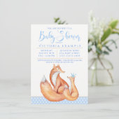 Baby Fox Boy Fox Baby Shower Uitnodigingen (Staand voorkant)
