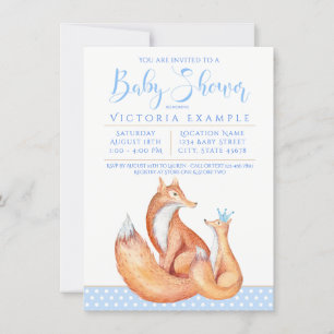 Baby Fox Boy Fox Baby Shower Uitnodigingen