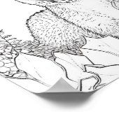 Baby Fox Coloring Page, Coloring Project voor kind Poster (Hoek)