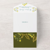 Baby Fox en bloemen Baby shower All In One Uitnodiging (Buitenkant)