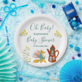 Baby Fox en bloemen Baby shower Decor Papieren Bordje (Feest)